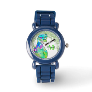 T-Rex kleurrijk gepersonaliseerd Horloge