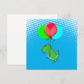 T-rex-kogels met luchtballonnen in de blauwe lucht (Voorkant / Achterkant)