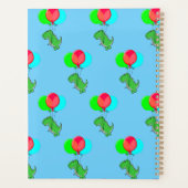 T-rex-kogels met luchtballonnen in de blauwe lucht planner (Achterkant)