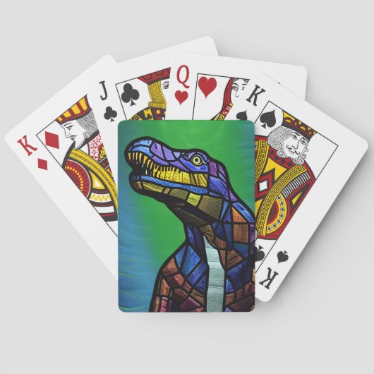 T-Rex Koning Der Dinosauriërs Pokerkaarten (Achterkant)