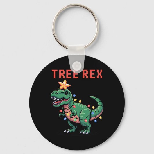 T-Rex lelijke kersttrui dinosaurus Sleutelhanger (Voorkant)