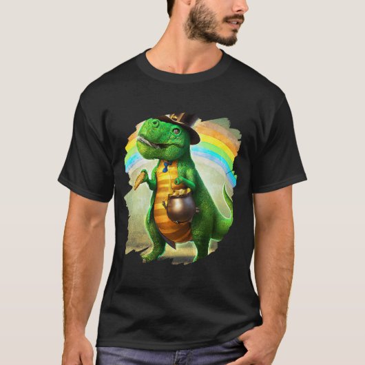 T Rex Leprechaun St Patricks Day Tyrannosaurus Re T-shirt (Voorkant)