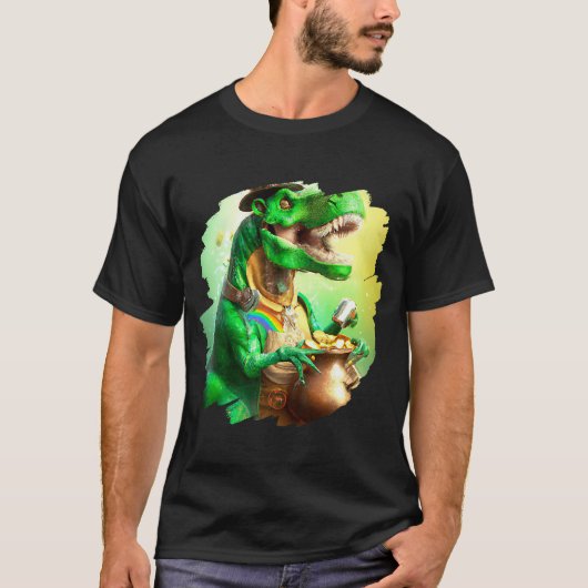 T Rex Leprechaun St Patricks Day Tyrannosaurus Re T-shirt (Voorkant)