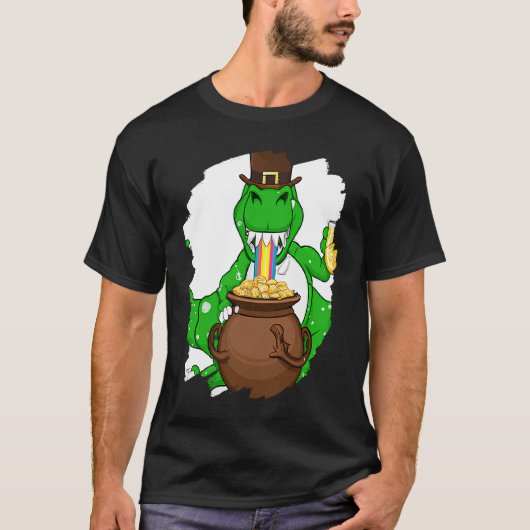 T Rex Leprechaun  St Patricks Day Tyrannosaurus Re T-shirt (Voorkant)