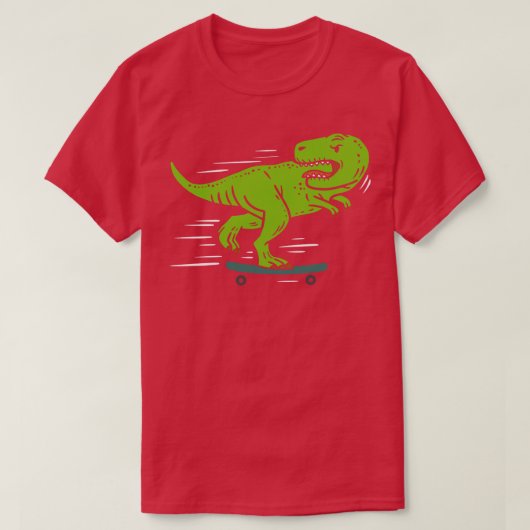 T Rex Longboarder skater T-shirt (Design voorkant)