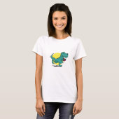 T-rex loopt met Heart T-Shirt (Voorkant volledig)
