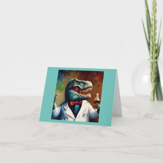 T Rex Mad Scientist Kaart (Voorkant)