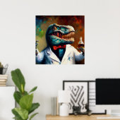 T Rex Mad Scientist Poster (Thuiskantoor)