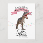 T Rex, meisje Bewaar de datum Briefkaart (Voorkant)