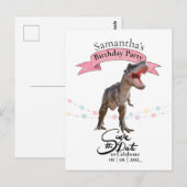 T Rex, Meisje Reserveer de Datum Briefkaart (Voorkant / Achterkant)