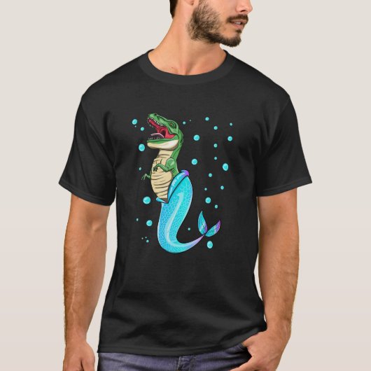 T Rex Mermaid Merrex Dinosaur Magical Ocean Creatu T-shirt (Voorkant)