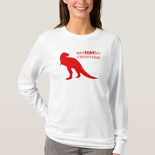 T-Rex merRAWRry Kerstmis T-shirt (Voorkant)