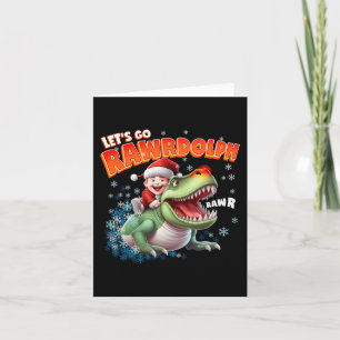 T-Rex Merry Rexmas Rawrdolph Kerst T - shirts voor Kaart