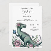 T-Rex met bloemen in bloei Kaart (Voorkant / Achterkant)