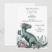 T-Rex met bloemen Kaart (Voorkant / Achterkant)