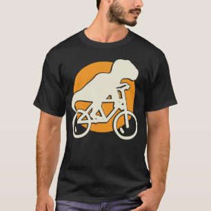 T rex met een fiets voor wielrenner en fietser t-shirt