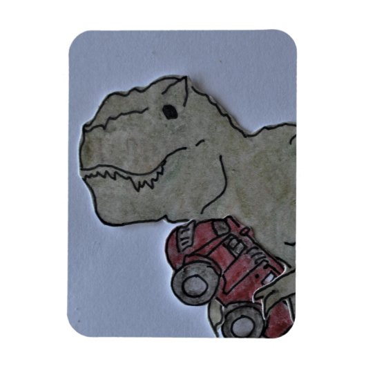 T Rex met een Truck Flex Magnet Magneet (Verticaal)