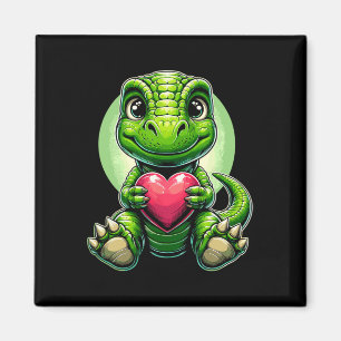 T-rex met hart Valentijnsdag Schattige Dinosaurus Magneet