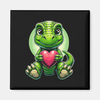 T-rex met hart Valentijnsdag Schattige dinosaurus Magneet