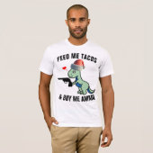 T-REX MET PISTOOL FUNNY CHRISTMAS T-SHIRTS (Voorkant volledig)