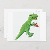 T-Rex met Pizza Briefkaart (Voorkant / Achterkant)