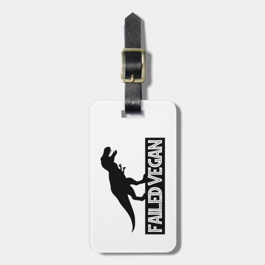 T-Rex mislukt Vegan Bagagelabel (Voorkant verticaal)