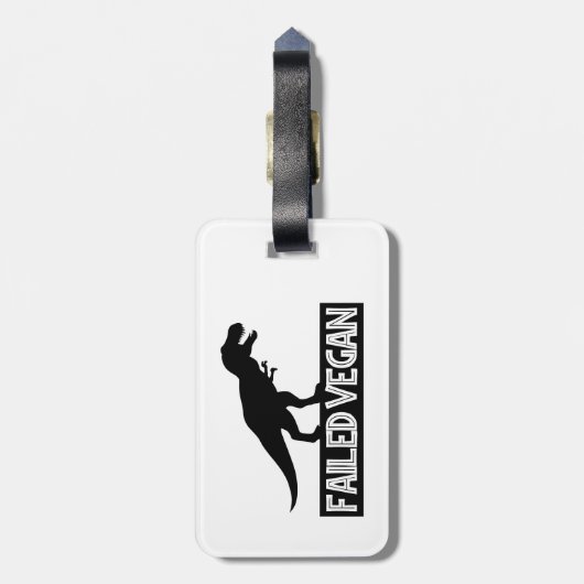 T-Rex mislukt Vegan Bagagelabel (Achterkant verticaal)