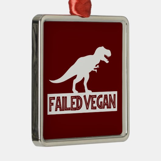 T-Rex mislukt Vegan Metalen Ornament (Rechts)