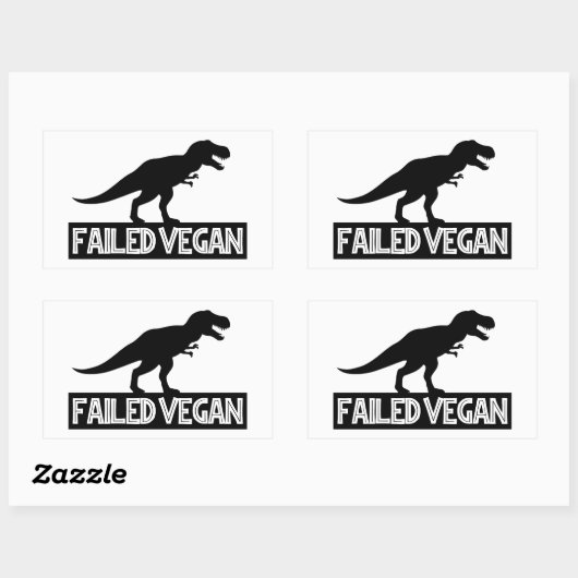 T-Rex mislukt Vegan Rechthoekige Sticker (Vel)