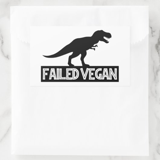 T-Rex mislukt Vegan Rechthoekige Sticker (Tas)