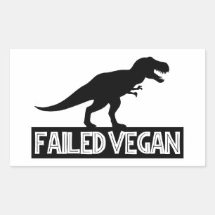 T-Rex mislukt Vegan Rechthoekige Sticker