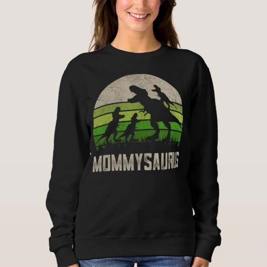 T Rex Mommysaurus Funny Dino Mam Dinosaur 4 Kinder Trui (Voorkant)