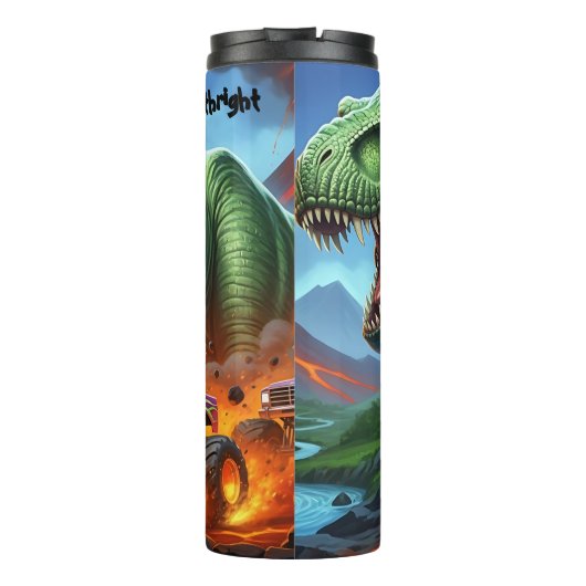 T-Rex Monster Truck Fiery Chase Thermosbeker (Achterkant)