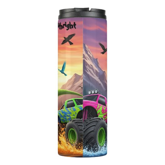 T-Rex Monster Trucks Water Splash Thermosbeker (Achterkant)