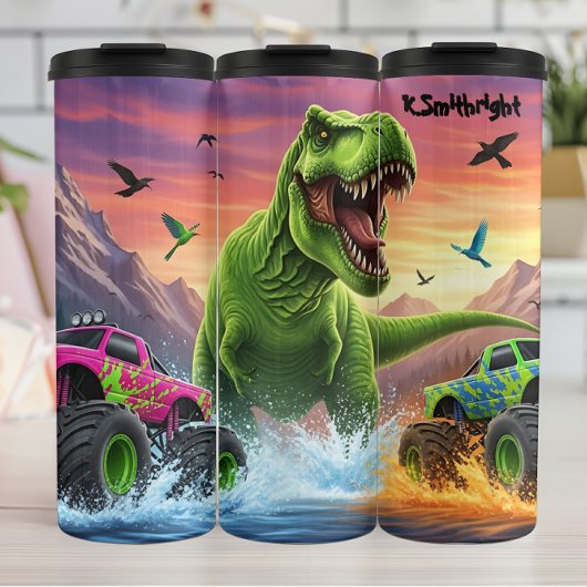 T-Rex Monster Trucks Water Splash Thermosbeker