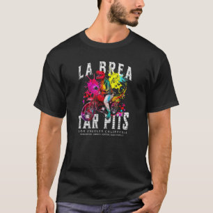 T Rex Motorfiets Biker La Brea Tar Pits L A Kleur T-shirt