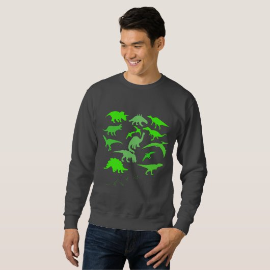 T-Rex Multiple Dinosaurs Collage Hoodie Sweatshirt (Voorkant volledig)