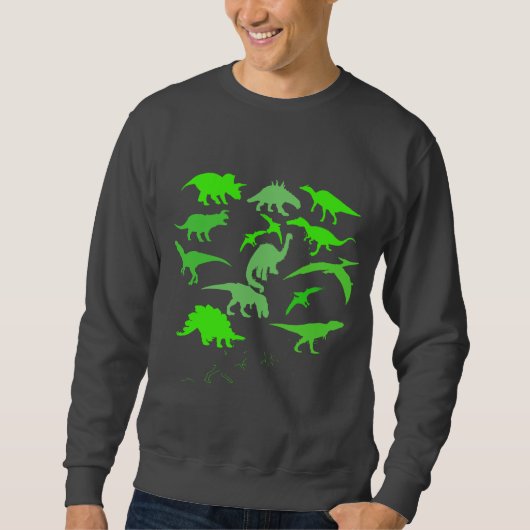 T-Rex Multiple Dinosaurs Collage Hoodie Sweatshirt (Voorkant)