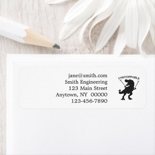 T-rex niet te stoppen - Kies achtergrondkleur Etiket (Insitu)