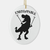 T-rex niet te stoppen - Kies achtergrondkleur Keramisch Ornament (Rechts)