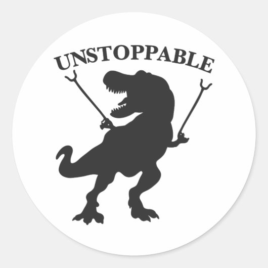 T-rex niet te stoppen - Kies achtergrondkleur Ronde Sticker (Voorkant)