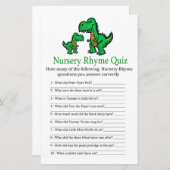 T-rex Nursery Rhyme Quiz baby shower game (Voorkant / Achterkant)