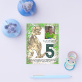 T Rex Oerwoud Birthday Party - fotobudget Flyer (Enkel)