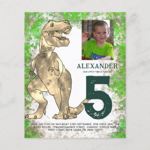 T Rex Oerwoud Birthday Party - fotobudget Flyer