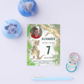 T Rex Oerwoud Birthday Party - fotobudget Flyer (Enkel)