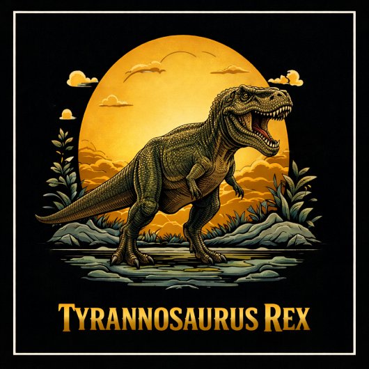 T-Rex onder de prehistorische maan T-shirt
