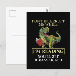 T Rex onderbreek me niet terwijl ik boeken leest Briefkaart