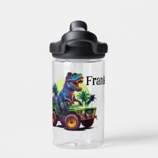 T-Rex onderweg Waterfles (Achterkant)