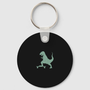 T-Rex Op Een Skateboard Grunge Dinosaur Skateboard Sleutelhanger