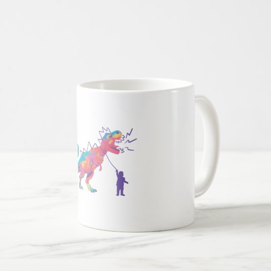 T-Rex op een uitloop Koffiemok (Voorkant rechts)